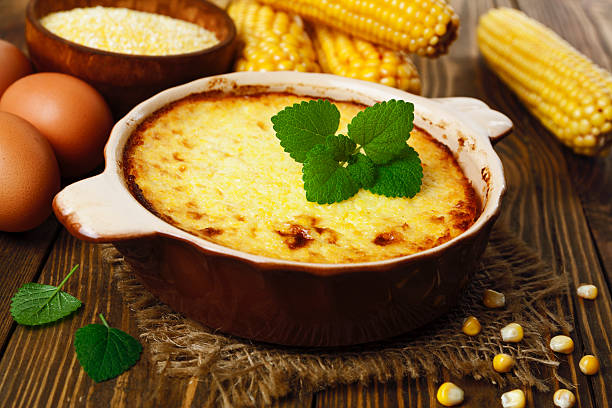 Casserole of corn groats stock photo