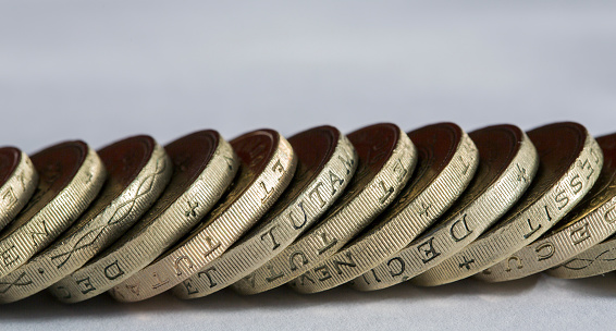 British Pound Coins - Copy Space