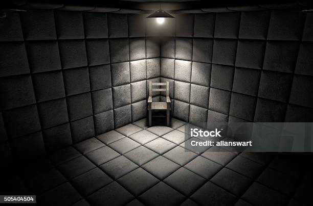Padded Cell And Empty Chair Stock Photo - Download Image Now - Bizarre, Domestic Room, Escaping