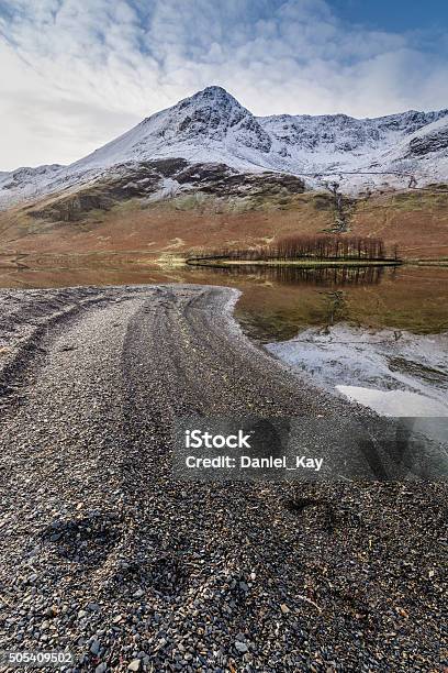 Mountain Covered In Snow At Buttermere On Cold Winter Day Stock Photo - Download Image Now