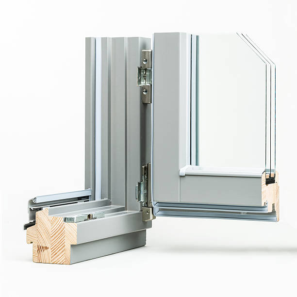 istock wooden window with aluminium wrap sample, isolated on white background 505409694