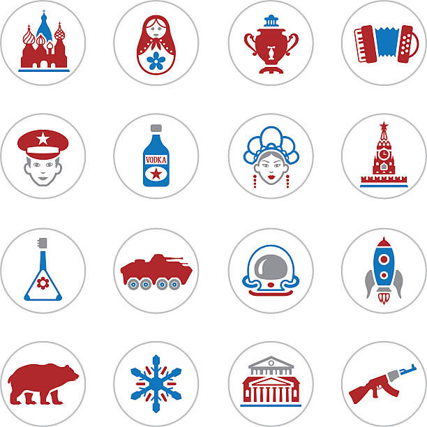 russian symbole - russian nesting doll illustrations stock-grafiken, -clipart, -cartoons und -symbole