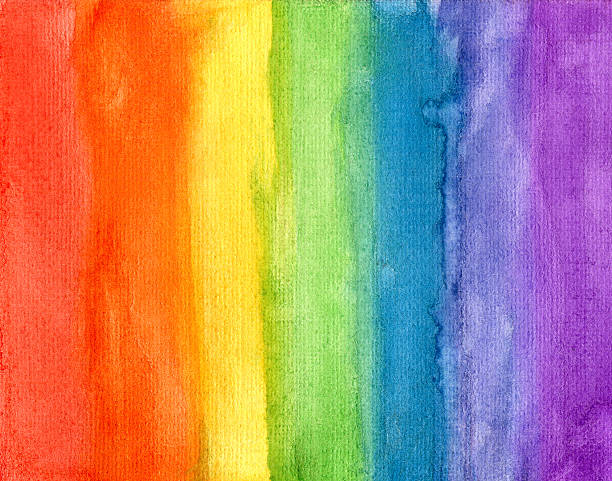 istock Abstract striped rainbow watercolor background 505412206