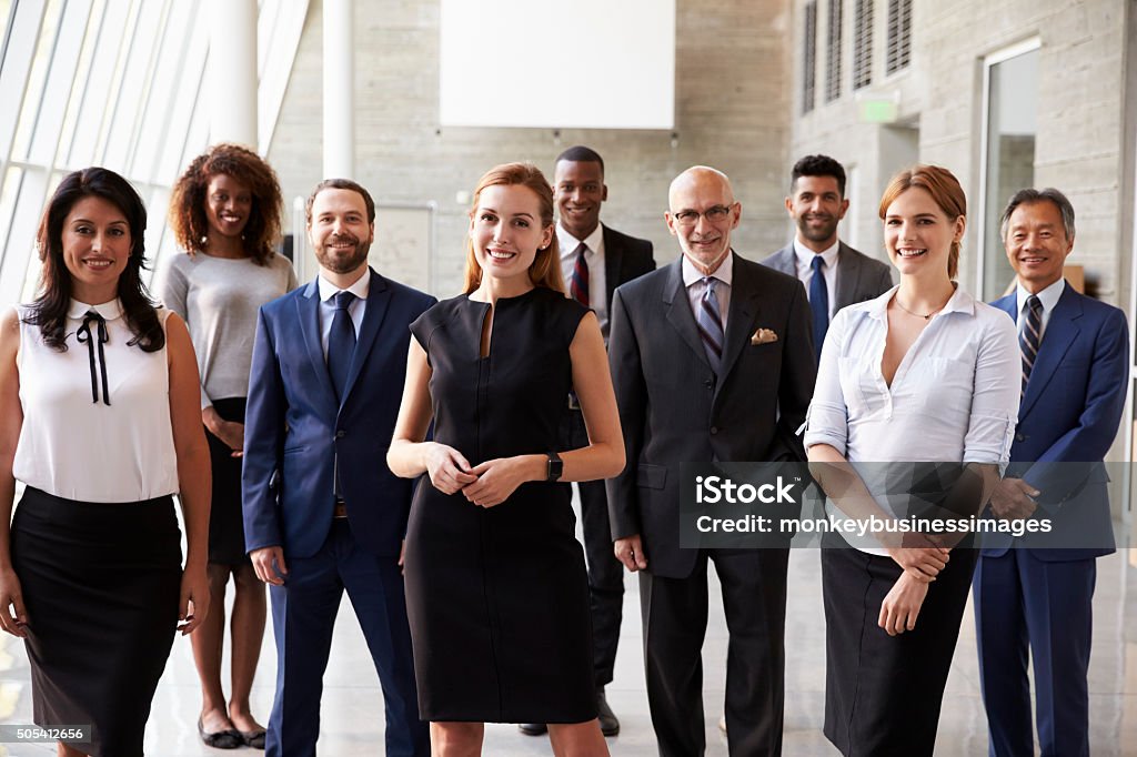 Portrait Of Multi-Cultural Business Team In Office Group Of People Stock Photo