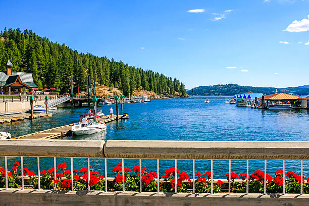 lake coeur d'alene dans l'idaho - dalene photos et images de collection