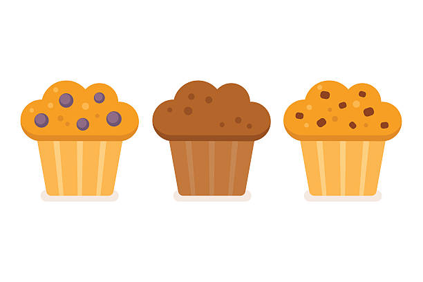 머핀 아이콘 세트 - muffin stock illustrations