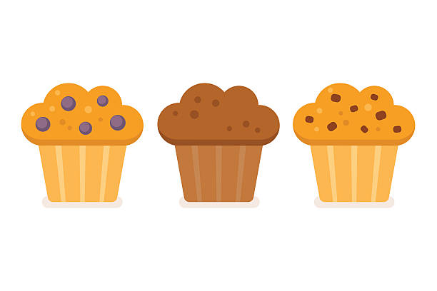 muffin zestaw ikon - blueberry muffin stock illustrations