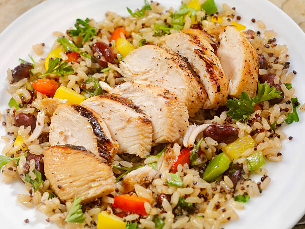 istock Grilled Chicken with Quinoa and Brown Rice Salad 505414634