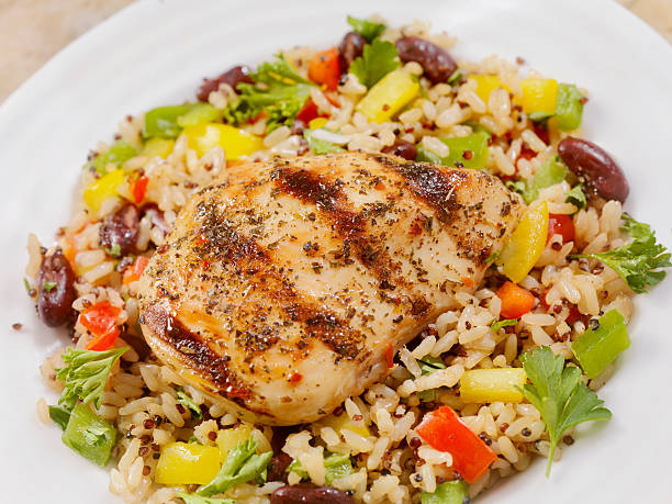 istock Grilled Chicken with Quinoa and Brown Rice Salad 505415354