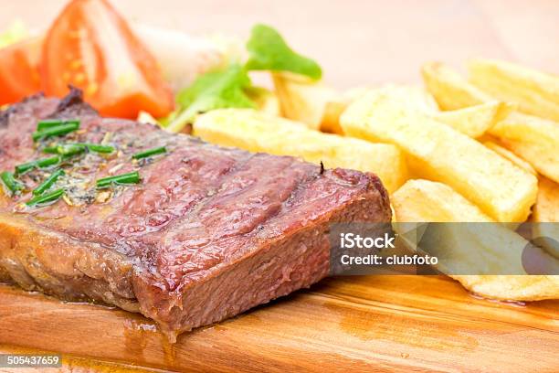 Grilled Beef Steak With Fries Stock Photo - Download Image Now - Beef, Color Image, Dining