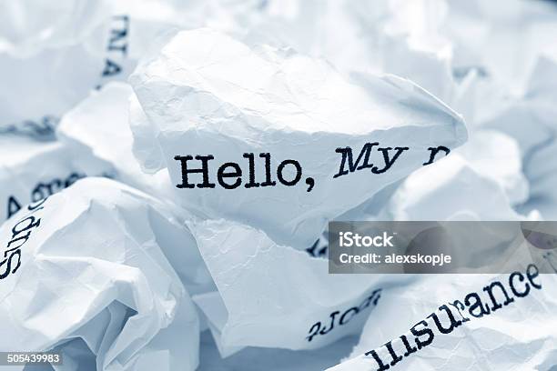 Hello Concept Stock Photo - Download Image Now - Garbage, Greeting, Hello - Single Word