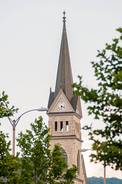 istock church steeple seen in a city 505441275