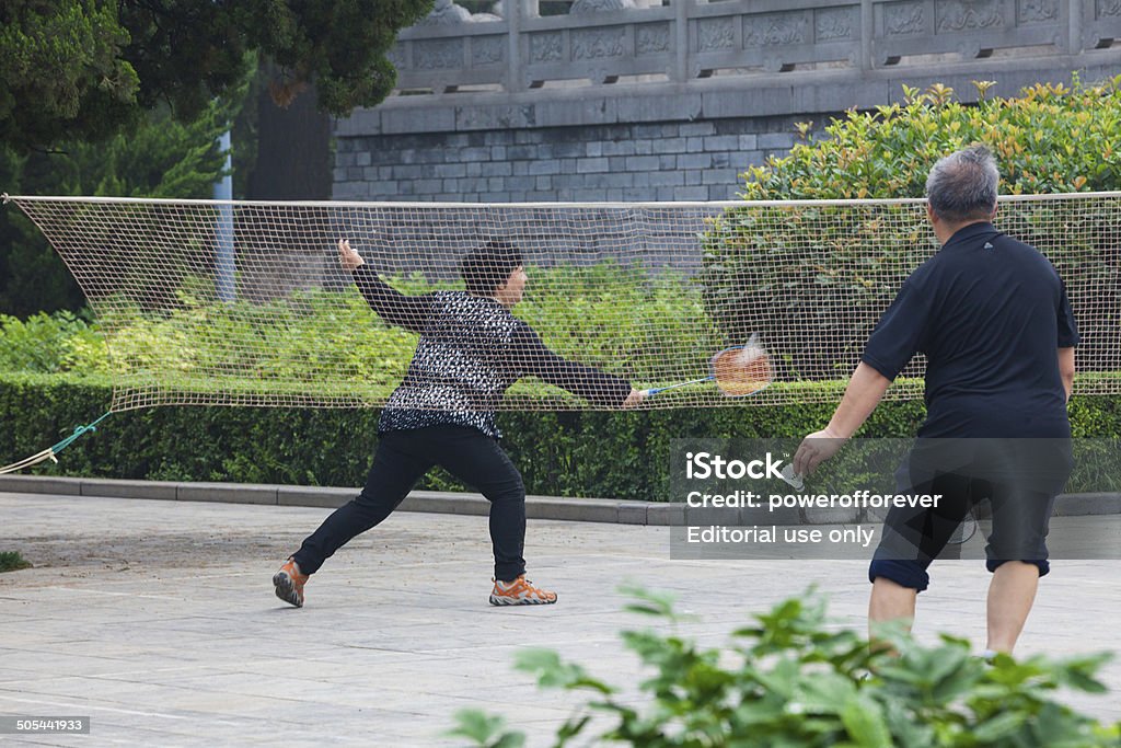 Badminton no Parque Xianqing - Royalty-free Adulto Foto de stock