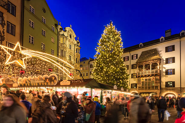 Christmas in Innsbruck, Austria Christmas in Innsbruck, the capital city of the federal state of Tyrol in western Austria. -selective focus- tyrol state stock pictures, royalty-free photos & images