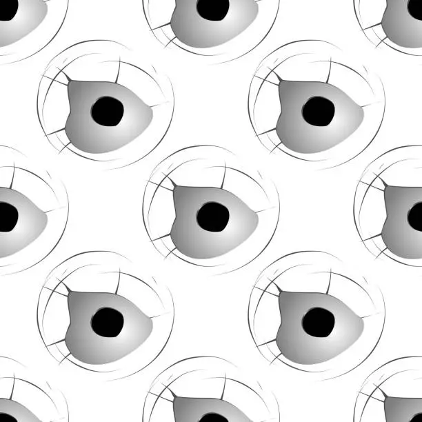 Vector illustration of Seamless pattern with bullet holes