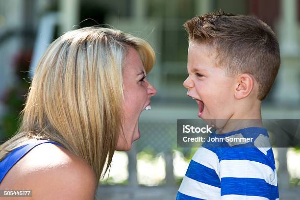 Arguing Mother And Son Stock Photo - Download Image Now - Shouting, Mother, Child