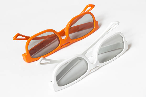 par de óculos de 3d - 3dtv imagens e fotografias de stock