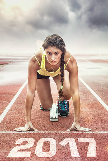 istock Female athlete in the starting blocks 505463960