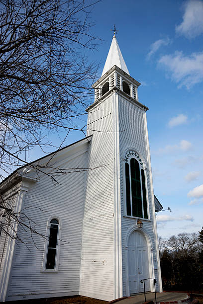 istock Congregational church in Edgecomb, Maine 505464714
