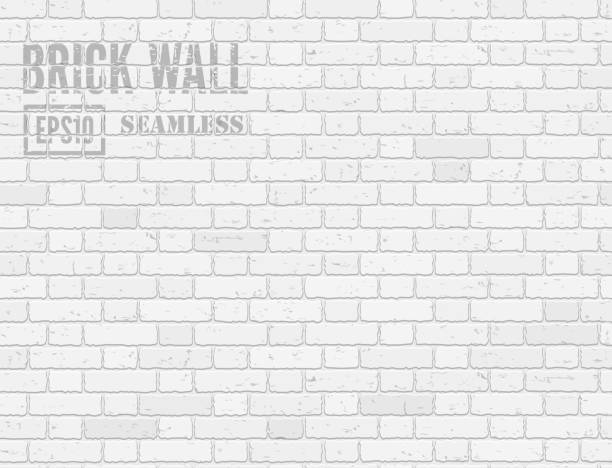 illustrations, cliparts, dessins animés et icônes de mur de briques blanches - seamless brick repetition pattern