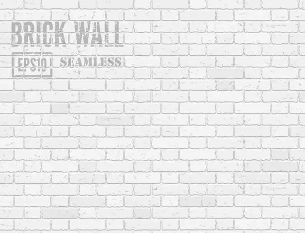 Vector illustration of White brick wall