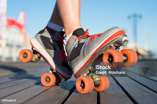 Roller Skating Outdoor Stock Photo - Download Image Now - Inline Skate, Roller Skate, Roller Skating