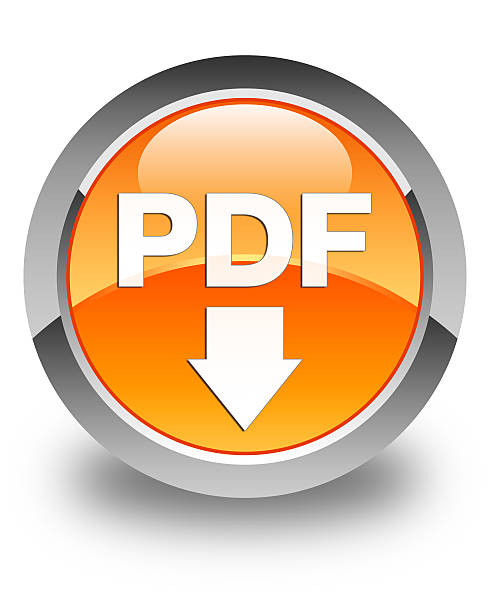 istock PDF download icon glossy orange round button 505467118