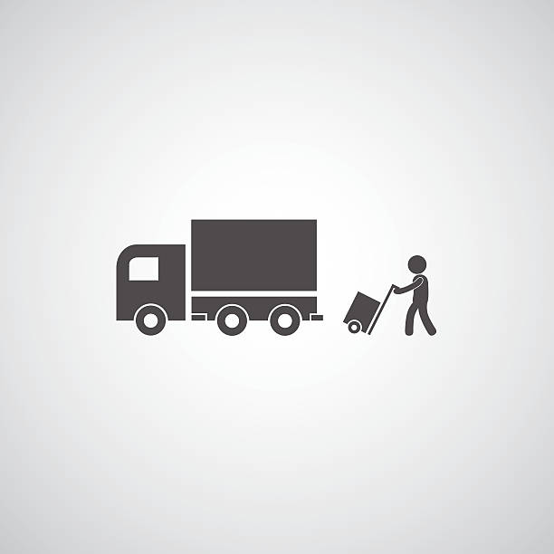 ilustraciones, imágenes clip art, dibujos animados e iconos de stock de símbolo de camión - moving house house action silhouette