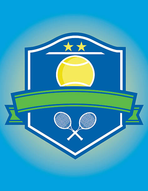 Tennis Shield Art vector art illustration