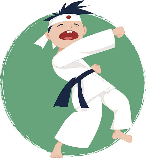 Vector illustration of Karate Kid