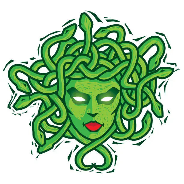 Vector illustration of Medusa. Vector