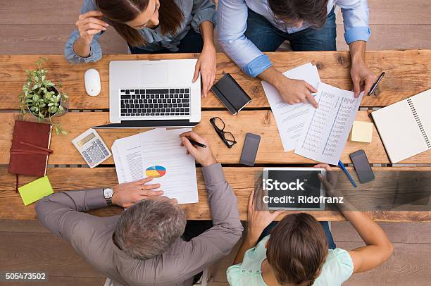 Business People Working On Desk Stock Photo - Download Image Now - Meeting, New Business, Table