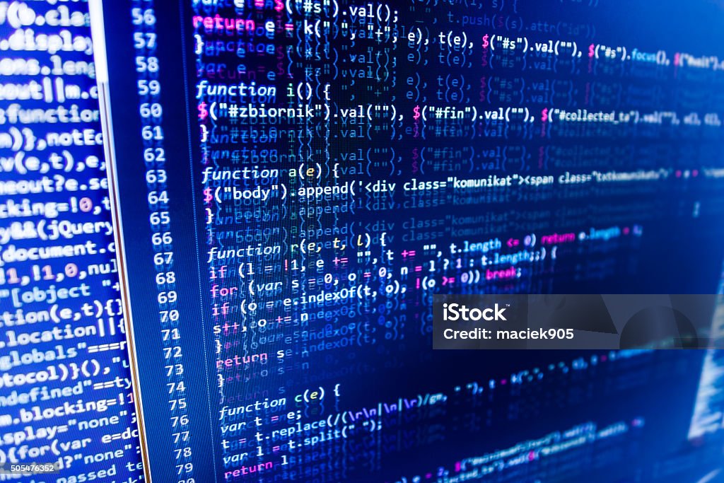 Software Developer Programming Code On Computer Stock Photo - Download ...
