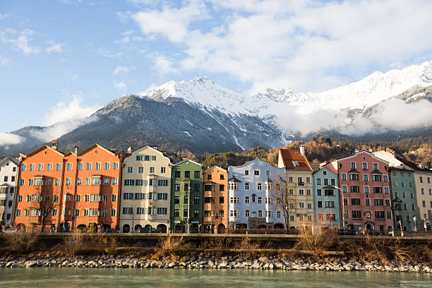 istock City and mountains under snow 505476454