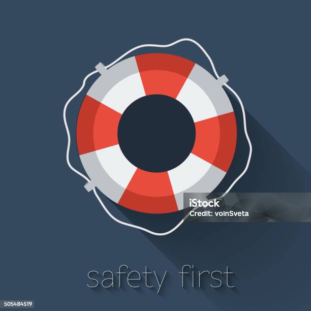 Flat Lifebuoy Stock Illustration - Download Image Now - Life Belt, Icon Symbol, SOS - Single Word