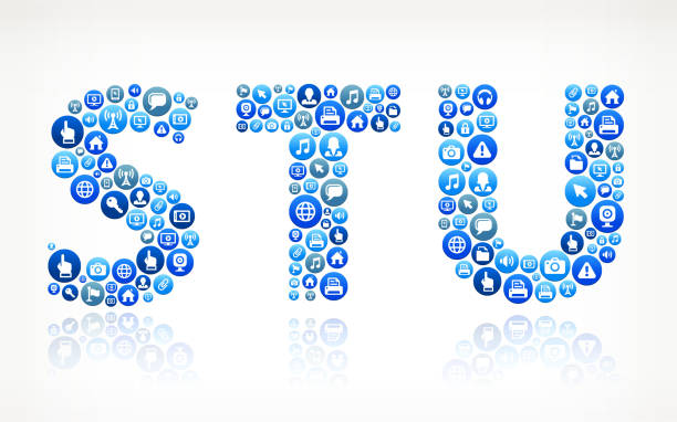 stu-technologie internet und media blue button-muster - u s flag stock-grafiken, -clipart, -cartoons und -symbole