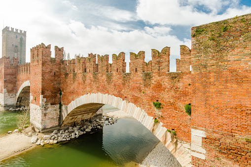 Castelvecchio, bridge and fortress, Adige river, Veneto, Italy