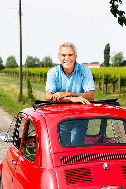 istock Senior Man On Vintage Car 505488411