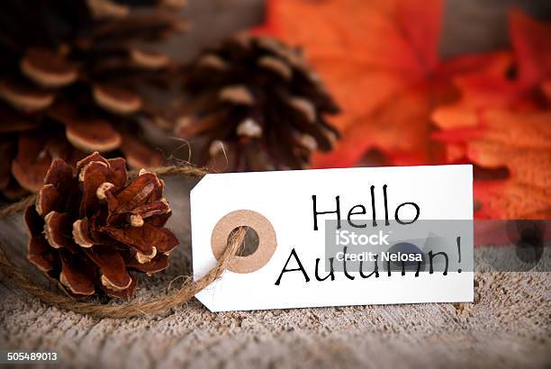 Tag With Hello Autumn Stock Photo - Download Image Now - Autumn, Hello - Single Word, Abstract