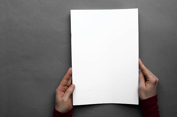 istock Front page of paper brochure photographed from above 505489440