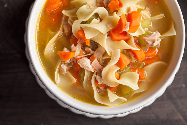 istock Macro shot of turkey noodle soup 505492478