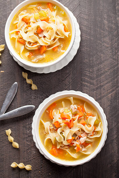 istock Vertical shot of turkey noodle soup 505492516