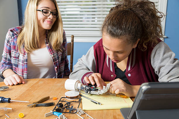 istock Teenage Girls Work on Science Project 505493384