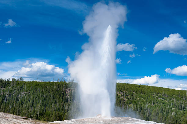 istock Old Faithful geyser eruption 505495504