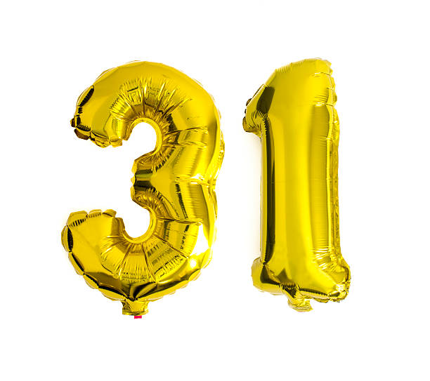 istock Number 31 written with foil balloons 505496642