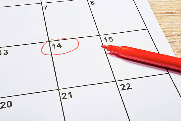 istock Valentines day in agenda with pencil 505497406
