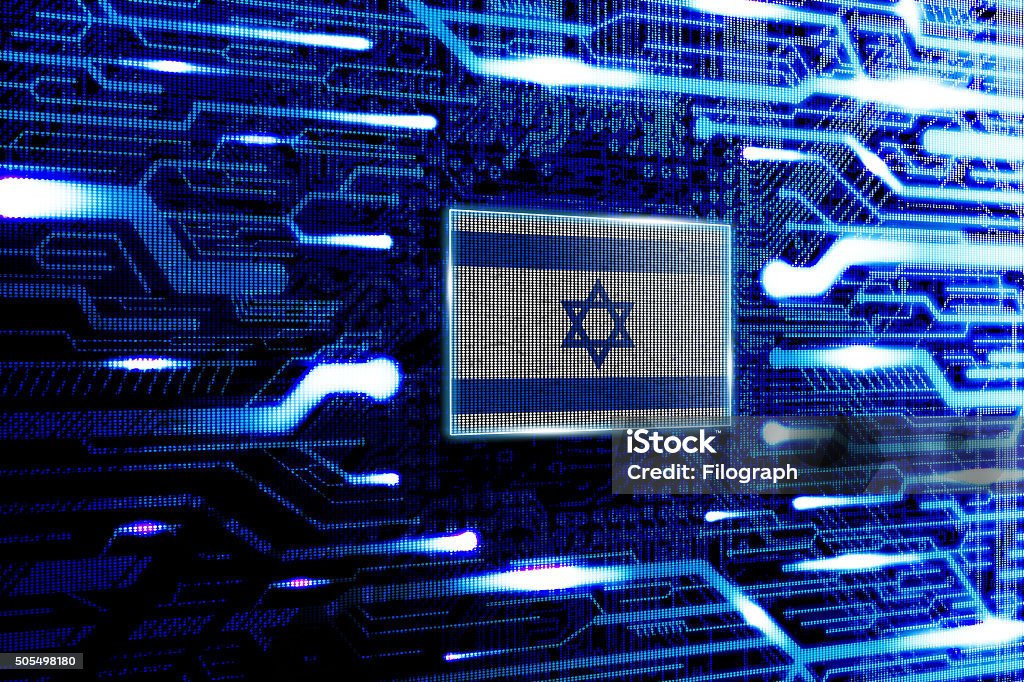 Israel, Jerusalem national official state flag Israel, Jerusalem national official state flag in a computer technological world Israel Stock Photo