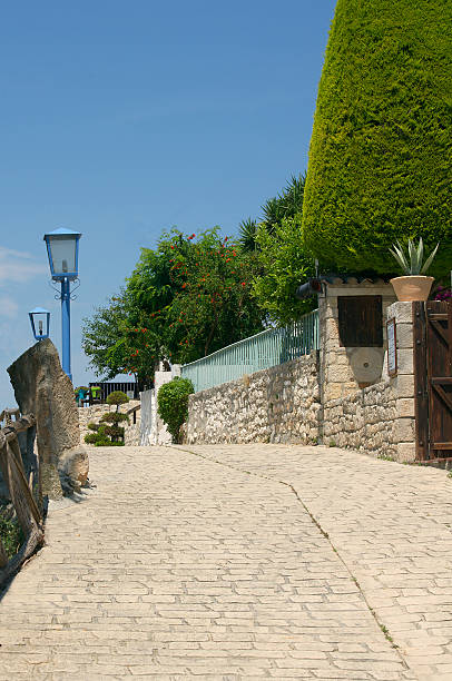 istock street stone and blue lantern 505498876