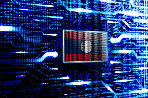 istock Laos, Vientiane national official state flag 505499364