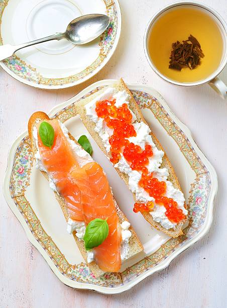 istock sandwiches with soft cheese smoked salmon and caviar 505499382